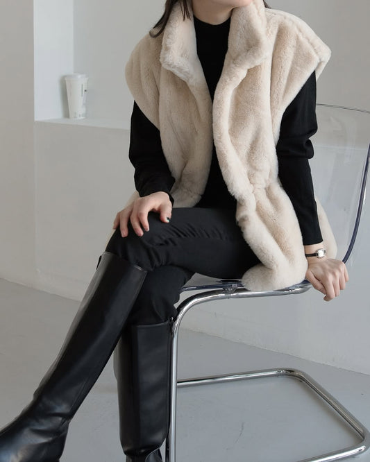 sylvie fur string vest