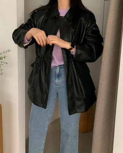 rory string leather jacket (premium)