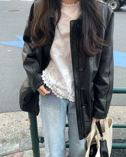 rory string leather jacket (premium)