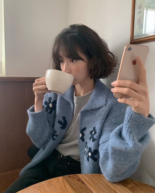 daisy knit cardigan