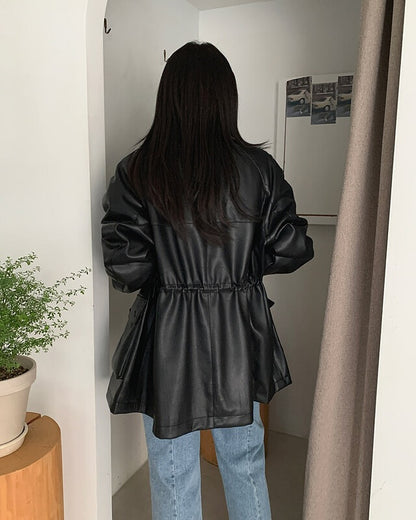 rory string leather jacket (premium)
