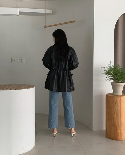 rory string leather jacket (premium)