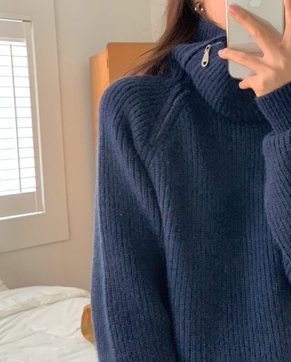 salt zip up knit