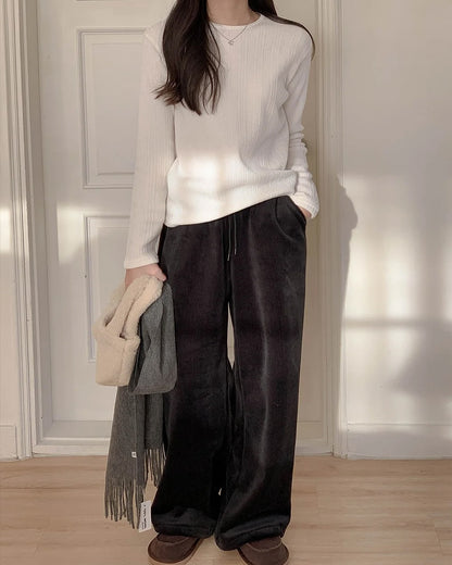 velour fleece pants