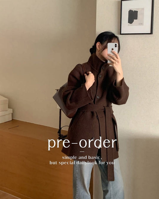 boucle handmade half coat (pre-order)