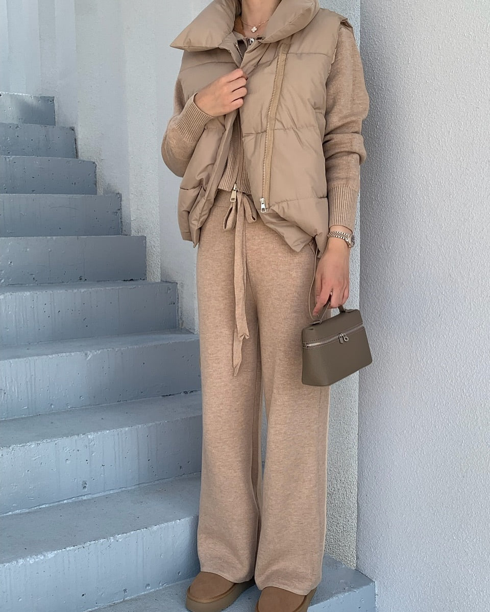 minky fur knit set