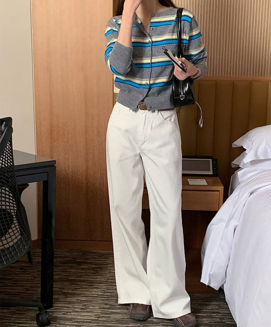 miu striped cardigan