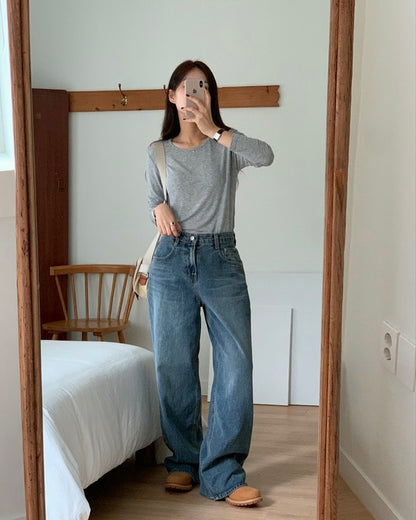 salt denim pants (wide)