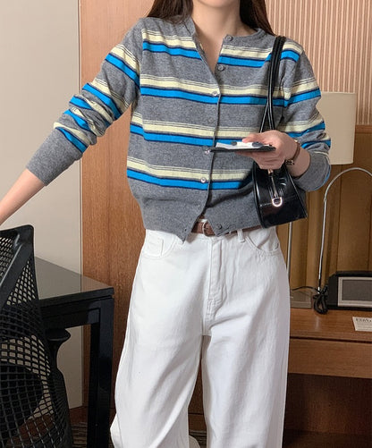 miu striped cardigan