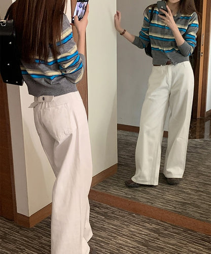 miu striped cardigan