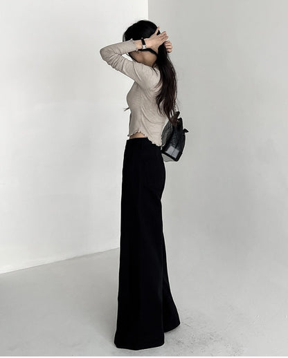 line cotton pants