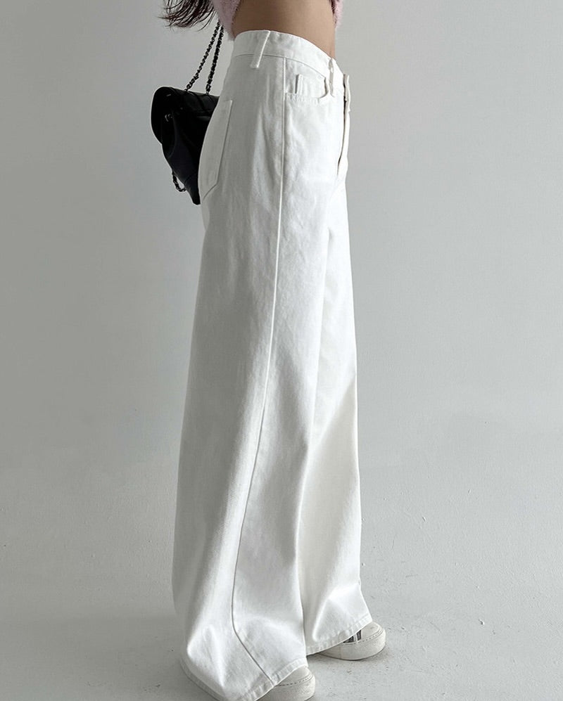 line cotton pants