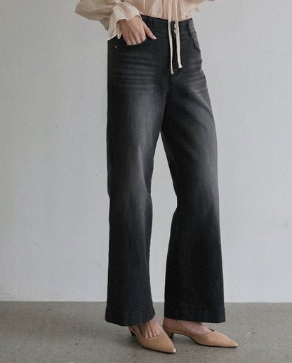 double button banding pants