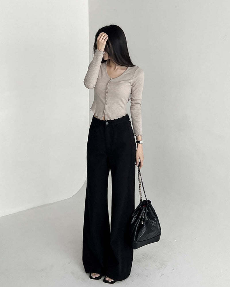 line cotton pants