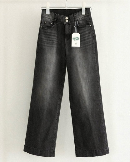 double button banding pants