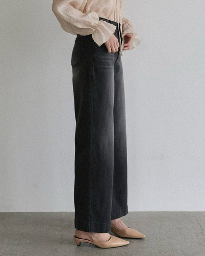 double button banding pants