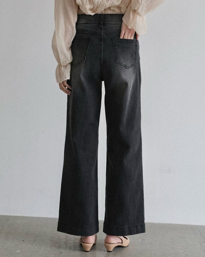 double button banding pants