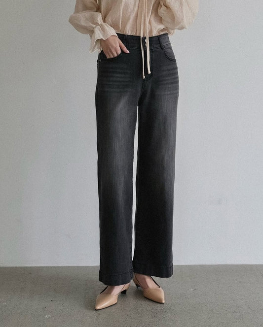 double button banding pants