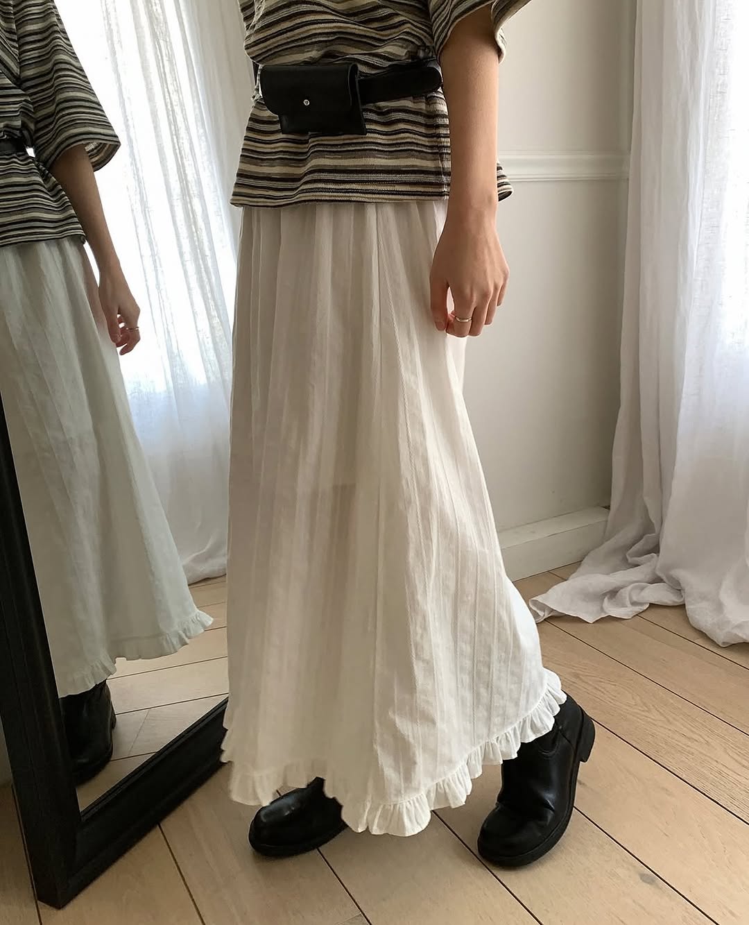 pure frill long skirt