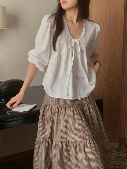 bell lace cotton blouse (pre-order)