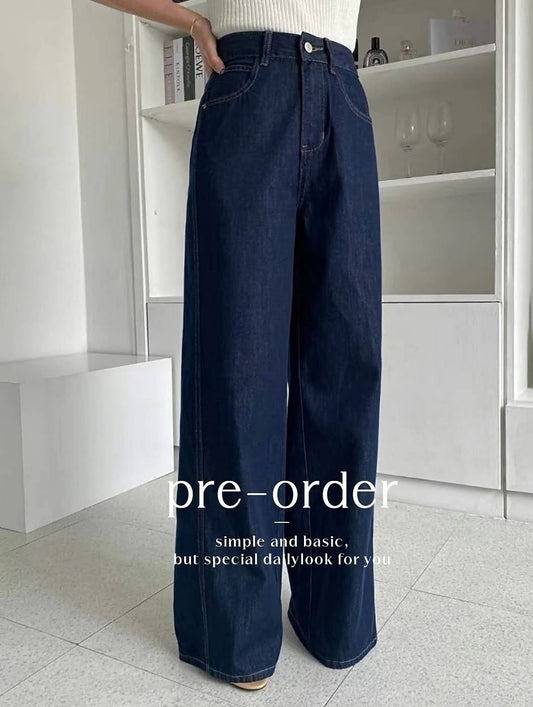 tencel soft denim slacks (pre-order)