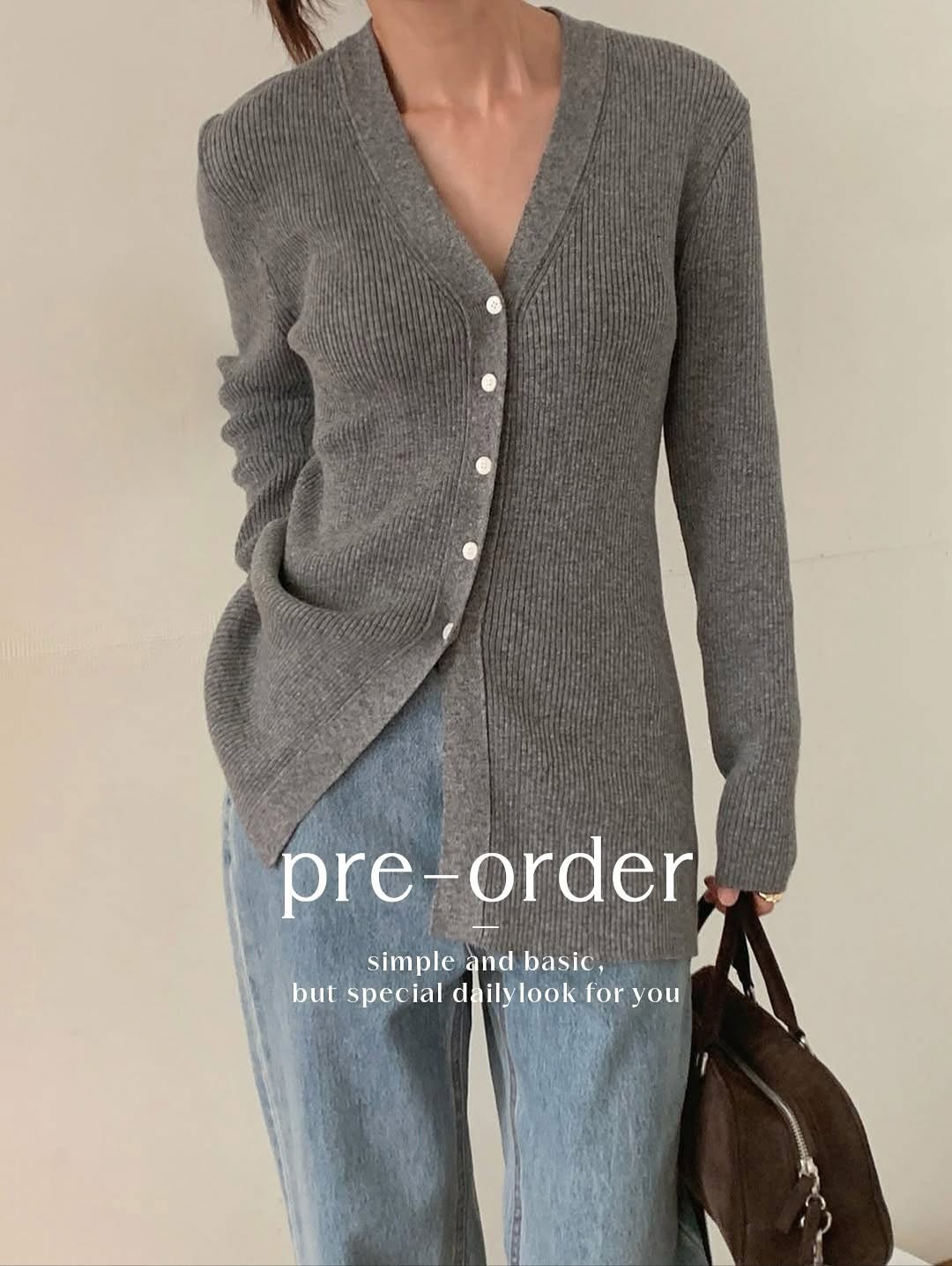 half slit cardigan (pre-order)