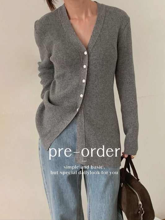 half slit cardigan (pre-order)