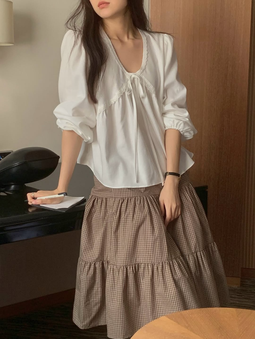 bell lace cotton blouse (pre-order)