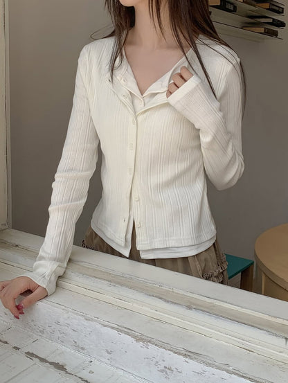 double layered cardigan
