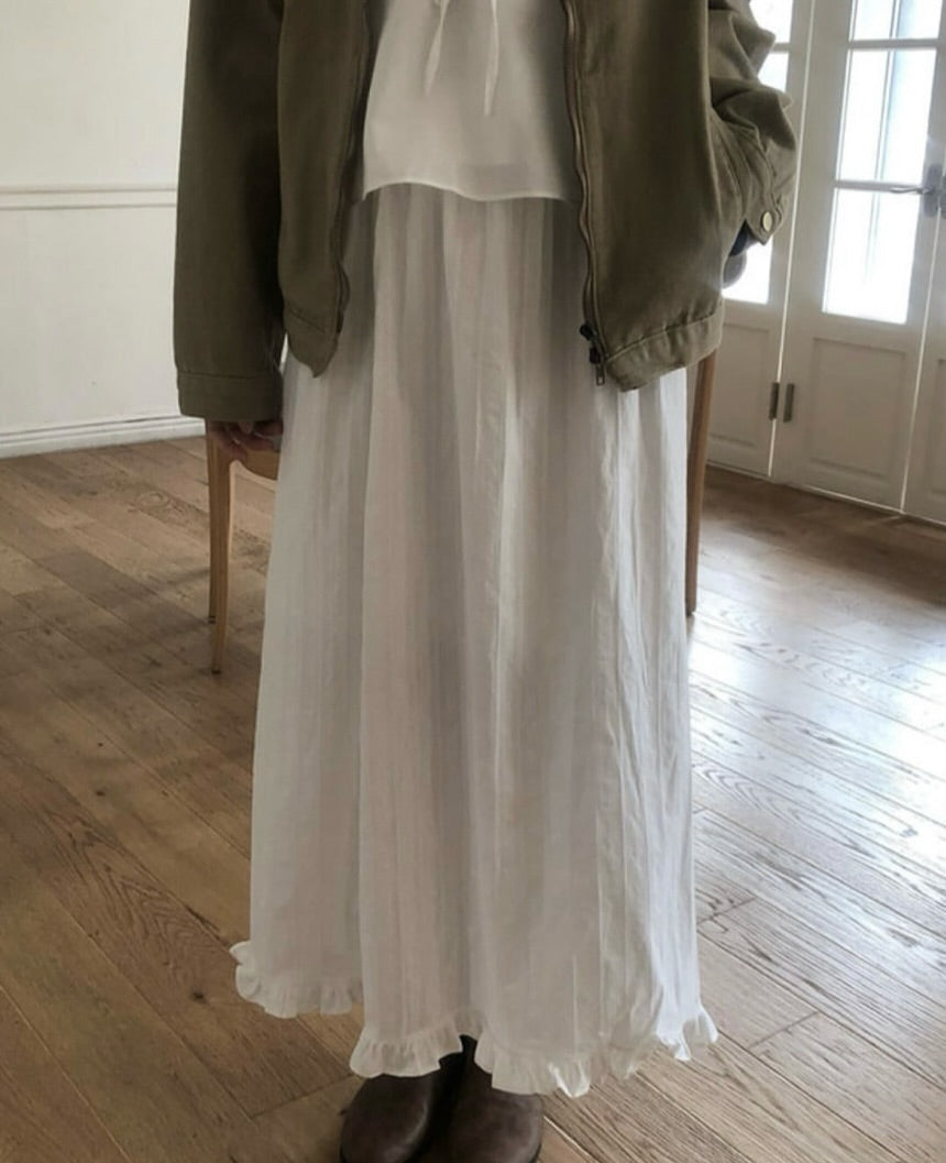 pure frill long skirt