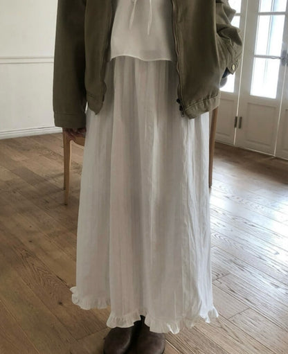 pure frill long skirt