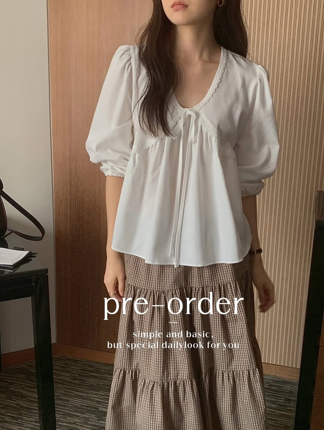 bell lace cotton blouse (pre-order)