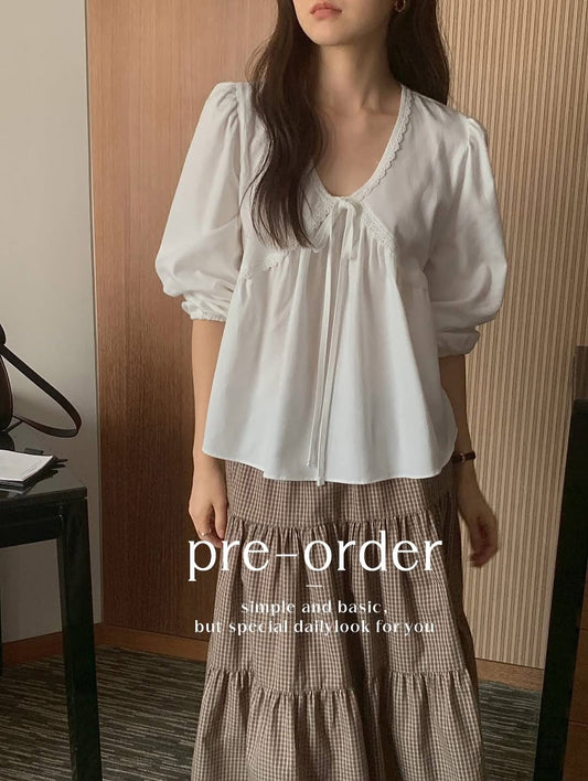 bell lace cotton blouse (pre-order)
