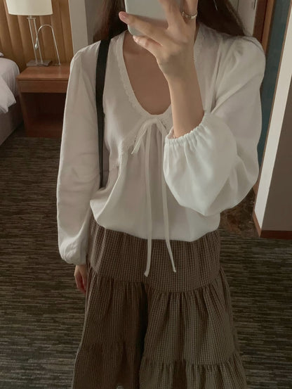 bell lace cotton blouse (pre-order)