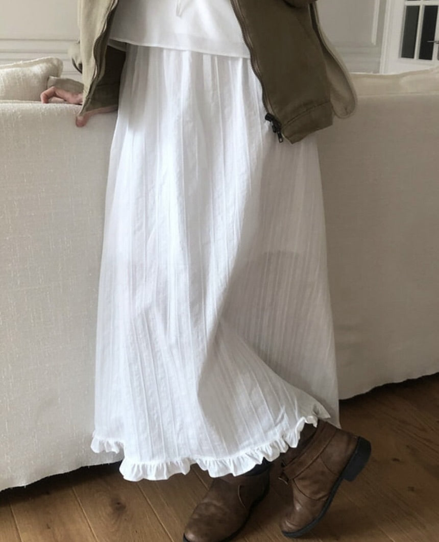 pure frill long skirt