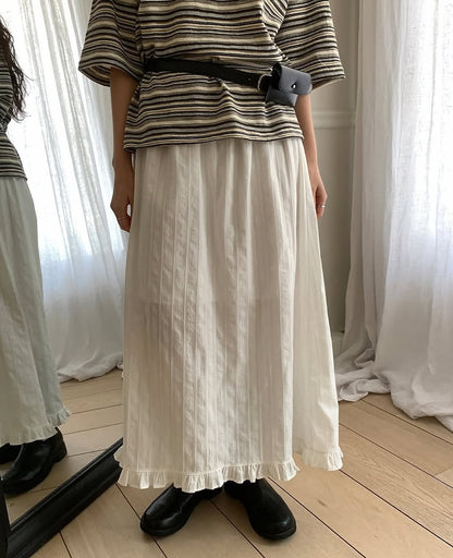 pure frill long skirt