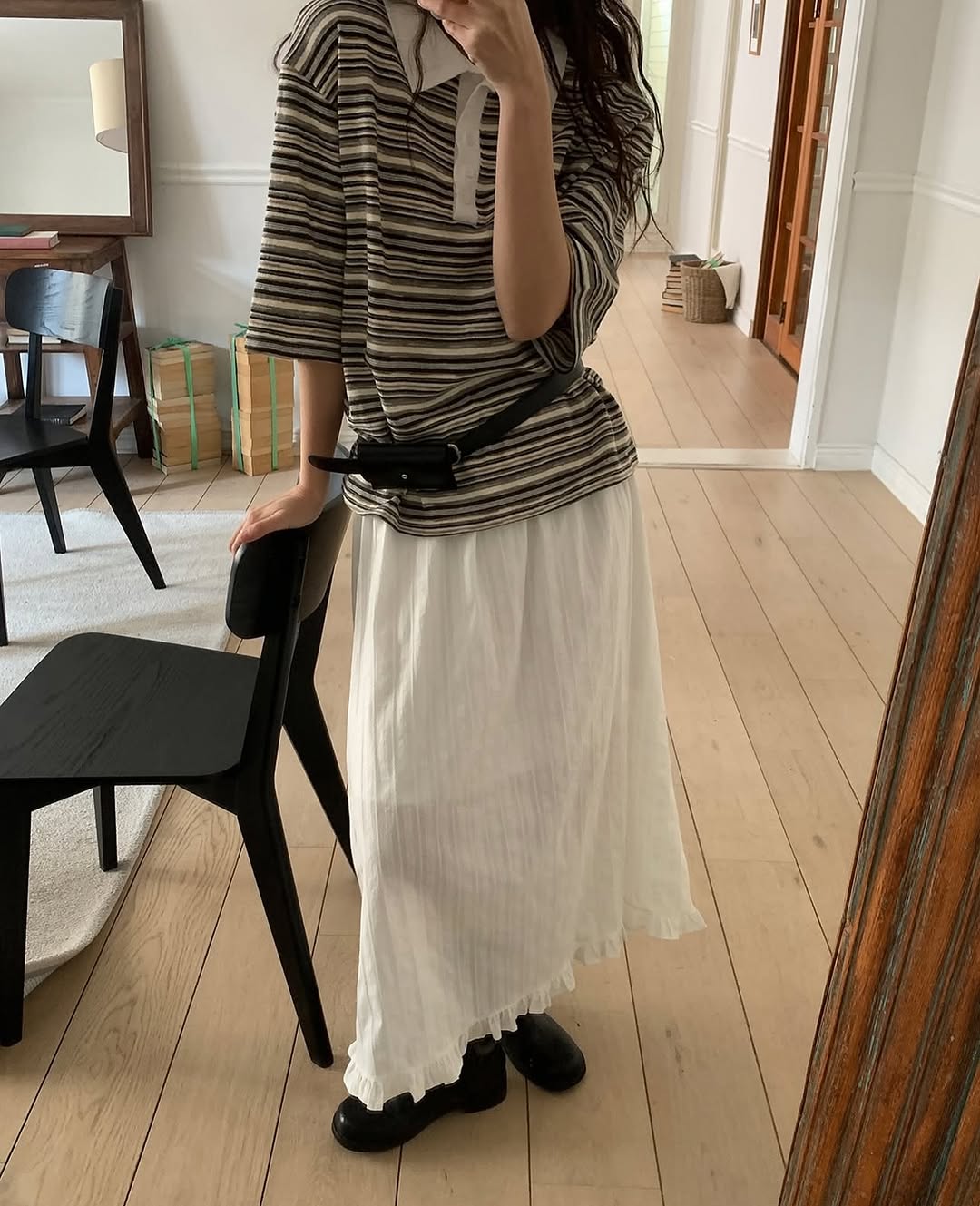 pure frill long skirt