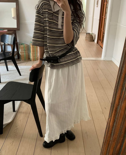 pure frill long skirt