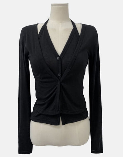 velo layered cardigan