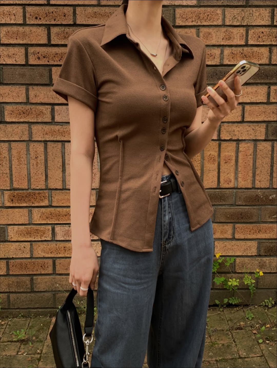 slim pintuck top