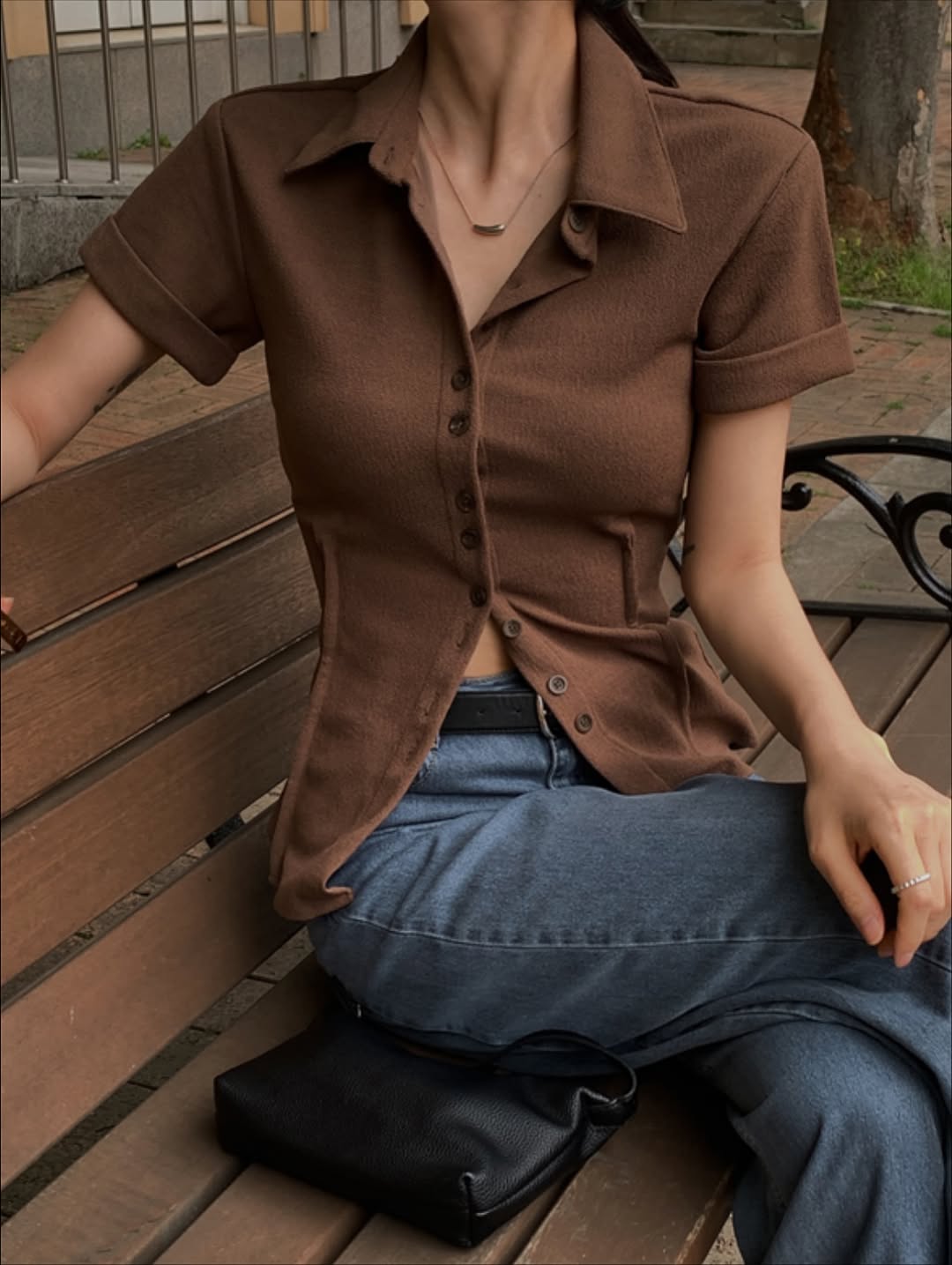 slim pintuck top