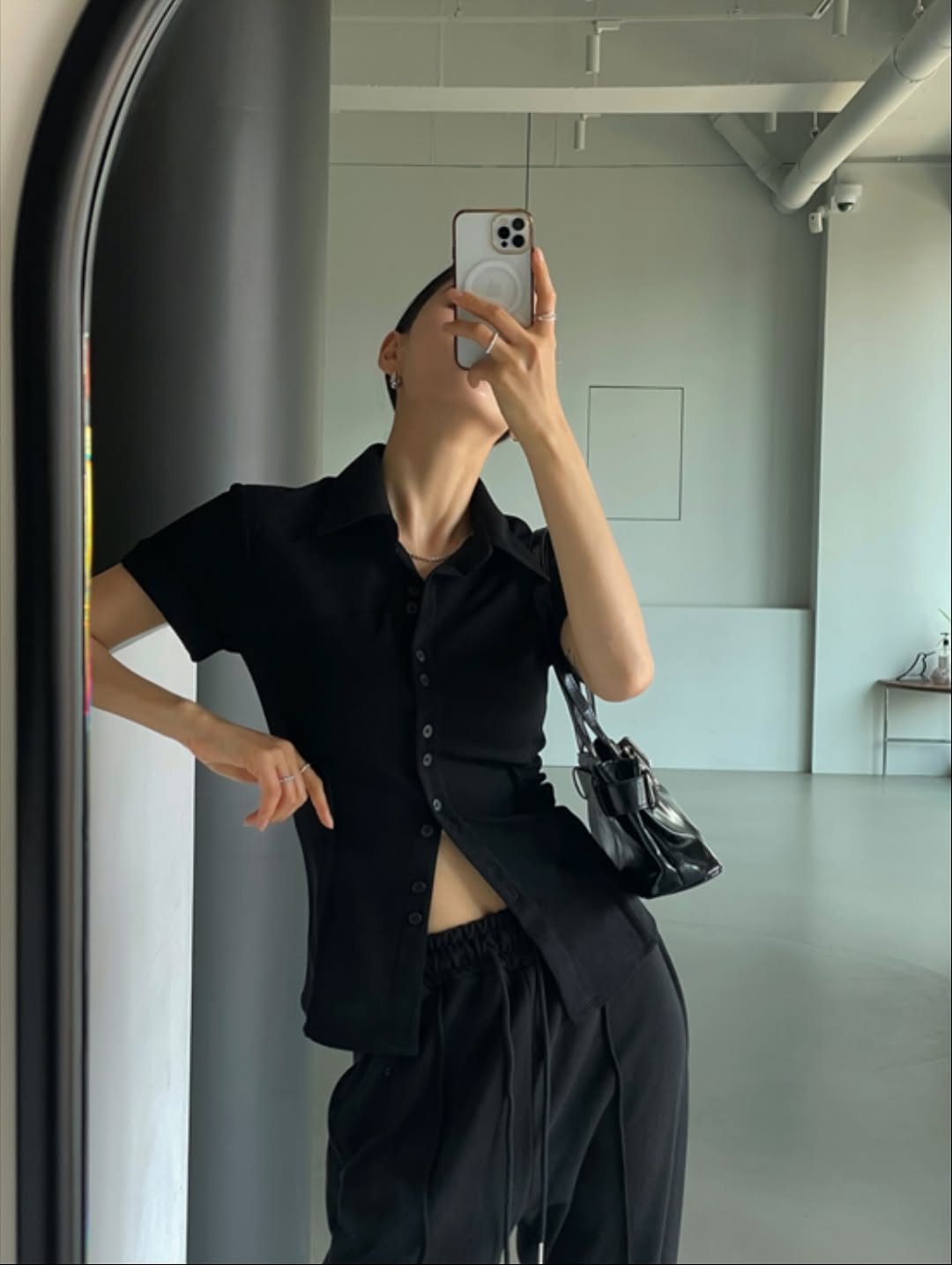 slim pintuck top