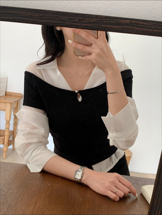 rene pearl button tee