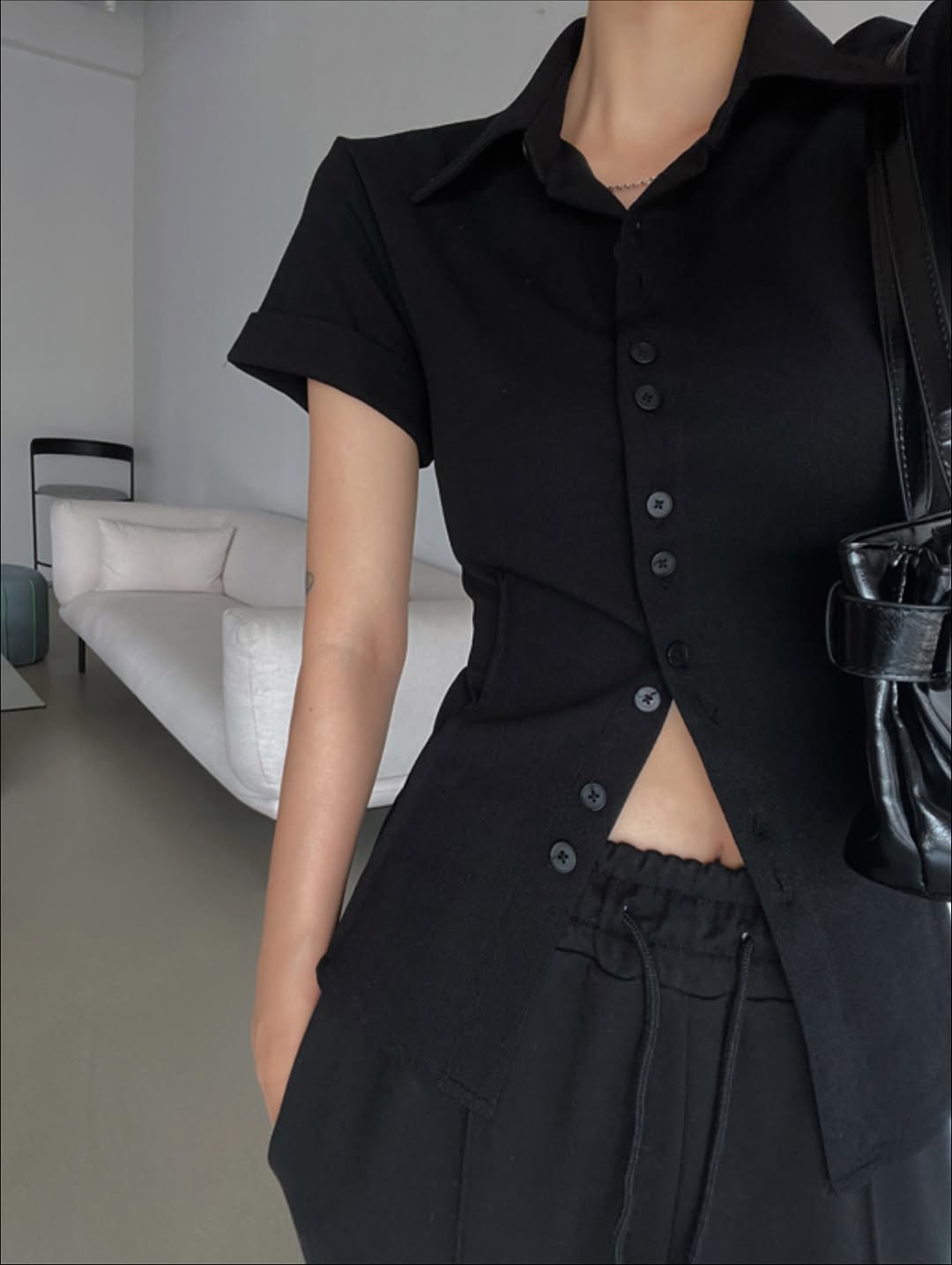 slim pintuck top