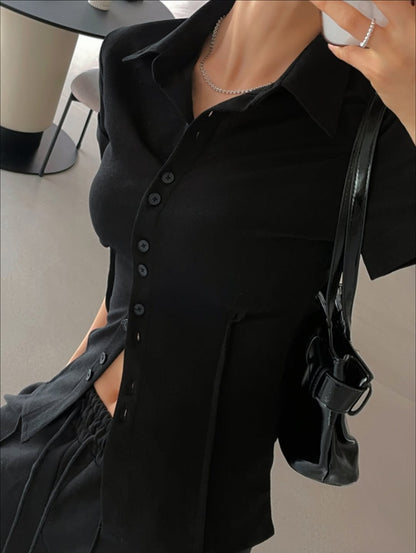 slim pintuck top