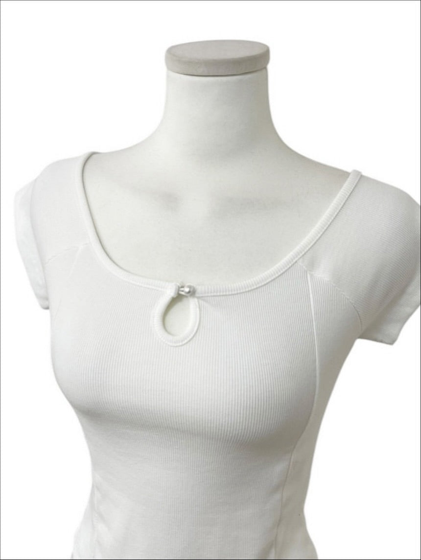 rene pearl button tee