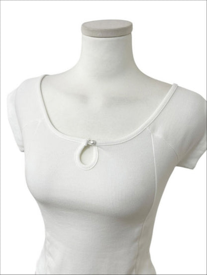 rene pearl button tee