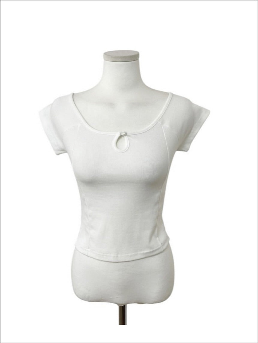 rene pearl button tee