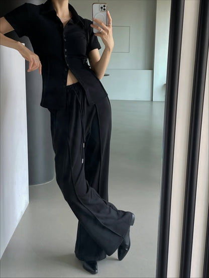 slim pintuck top