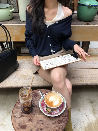 lora halter cardigan